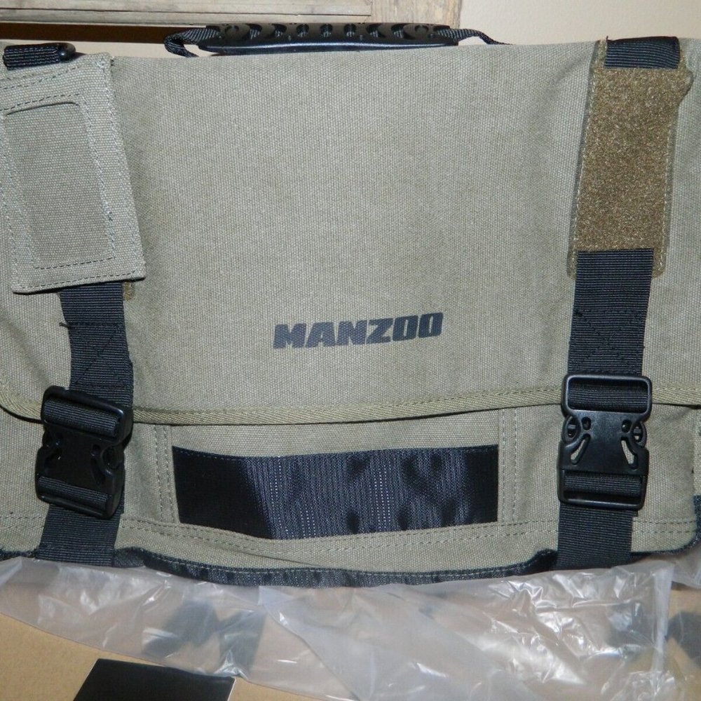 Manzoo Men's Shoulder Bag, Vintage Military Men Canvas Messenger Bag 17.2"